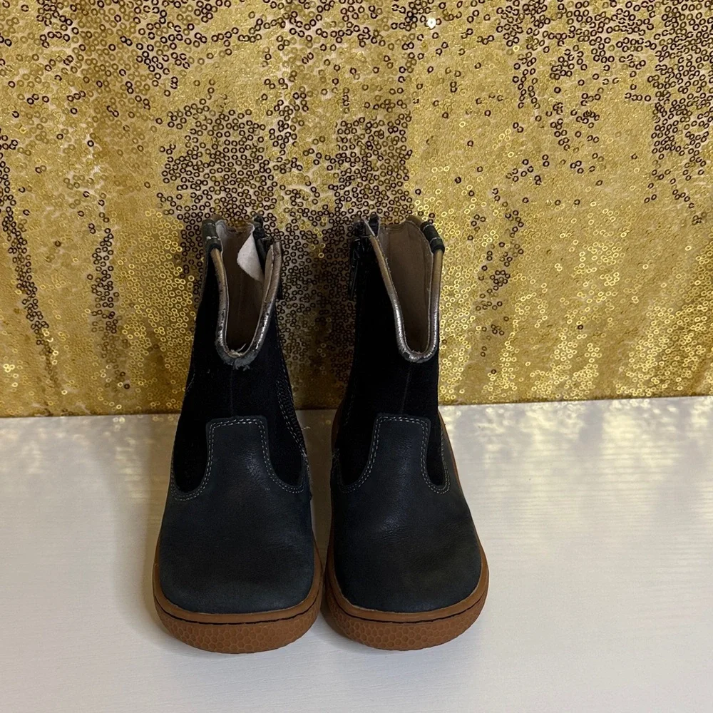 Livie & Luca Black Boots with Brown Sole